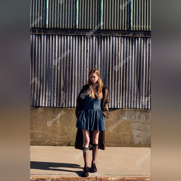 NWT ZARA Benla SHORT DRESS WITHβBIB COLLAR - Picture 6 of 16